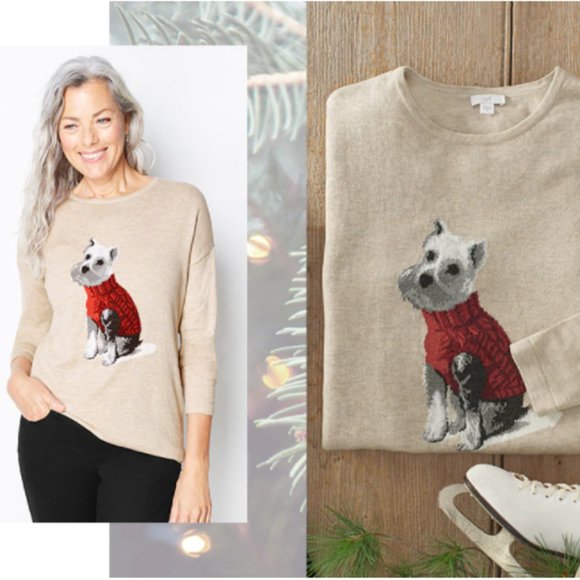 J.Jill Weston the Dog Schnauzer Sweater Size 2X - Picture 7 of 7